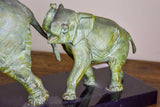 1930's French statue of elephants marching