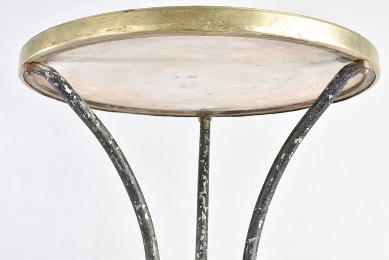 1930s French bistro table with marble top