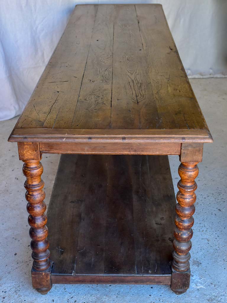 Large 19th Century French oak drapery table (two available)