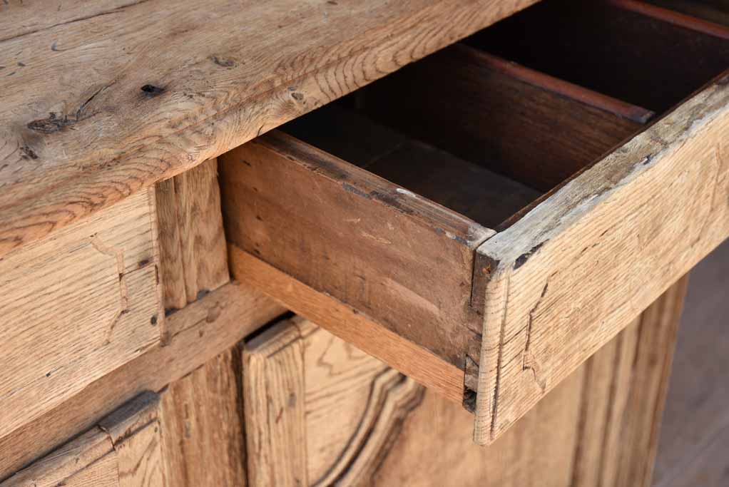 18th century French buffet deux corps - oak 101¼"
