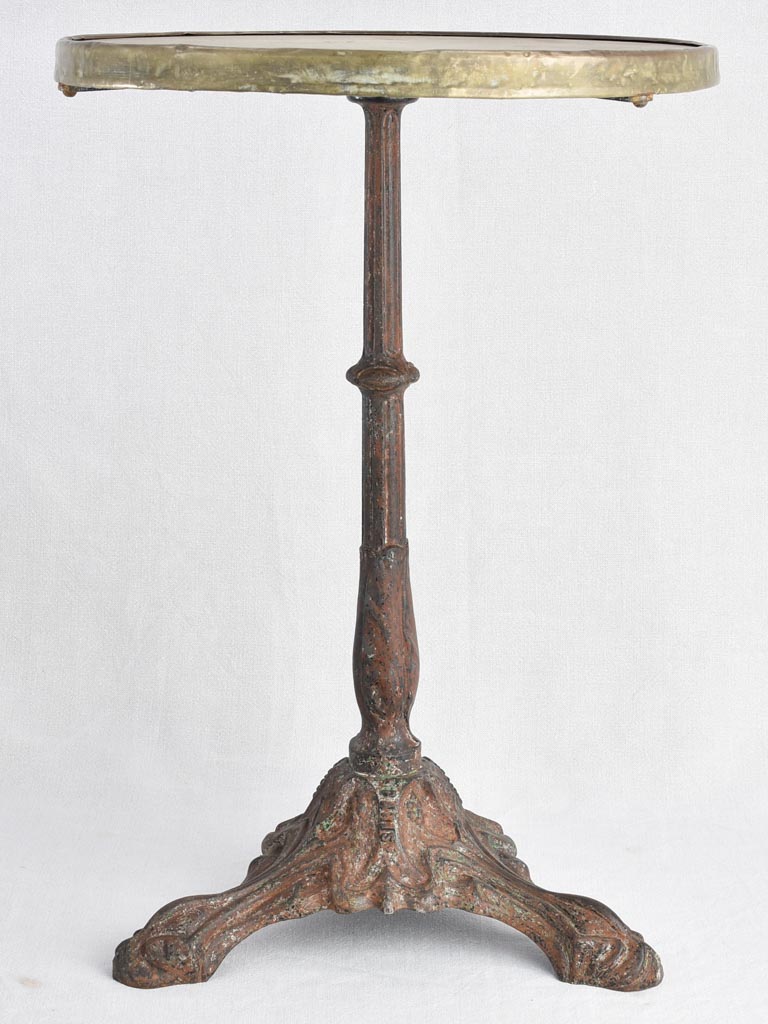 Art Nouveau bistro table with marble top