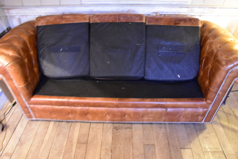 Leather Chesterfield three seat sofa from the 1940’s