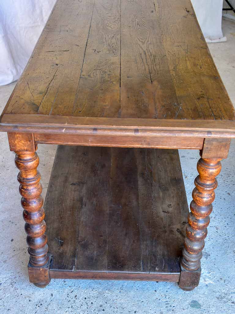 Large 19th Century French oak drapery table (two available)