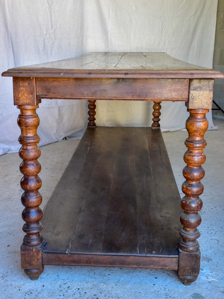 Large 19th Century French oak drapery table (two available)