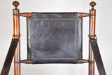 Set of 4 Colonial style folding leather armchairs