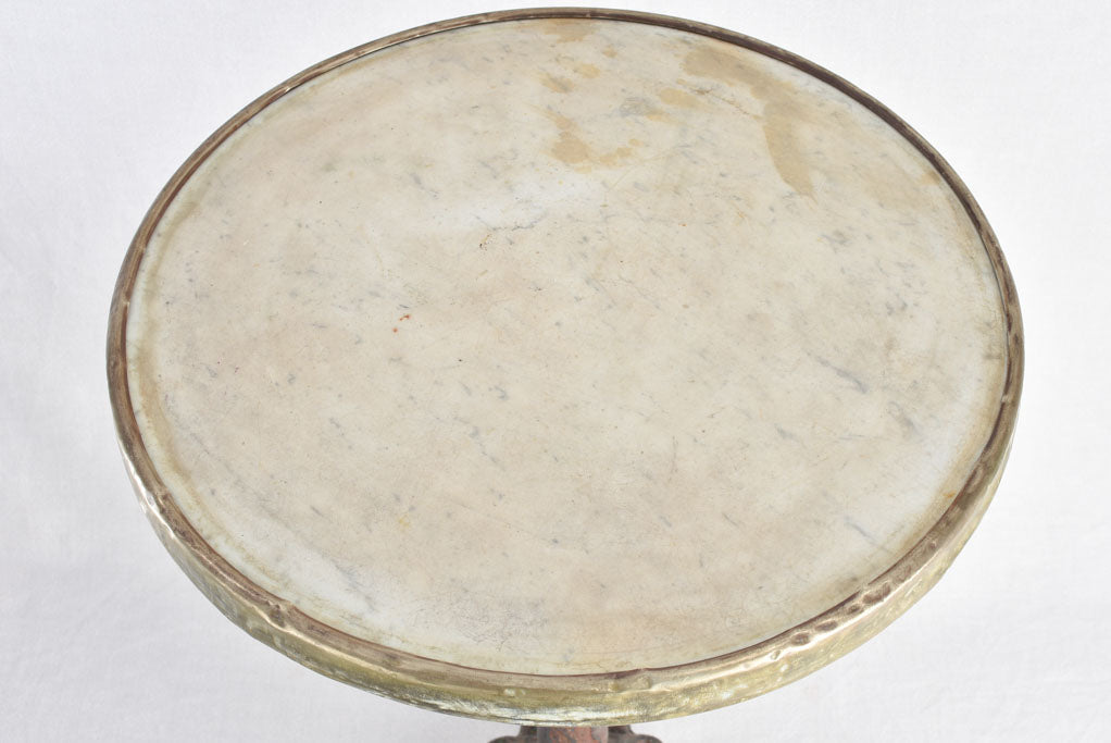 Art Nouveau bistro table with marble top