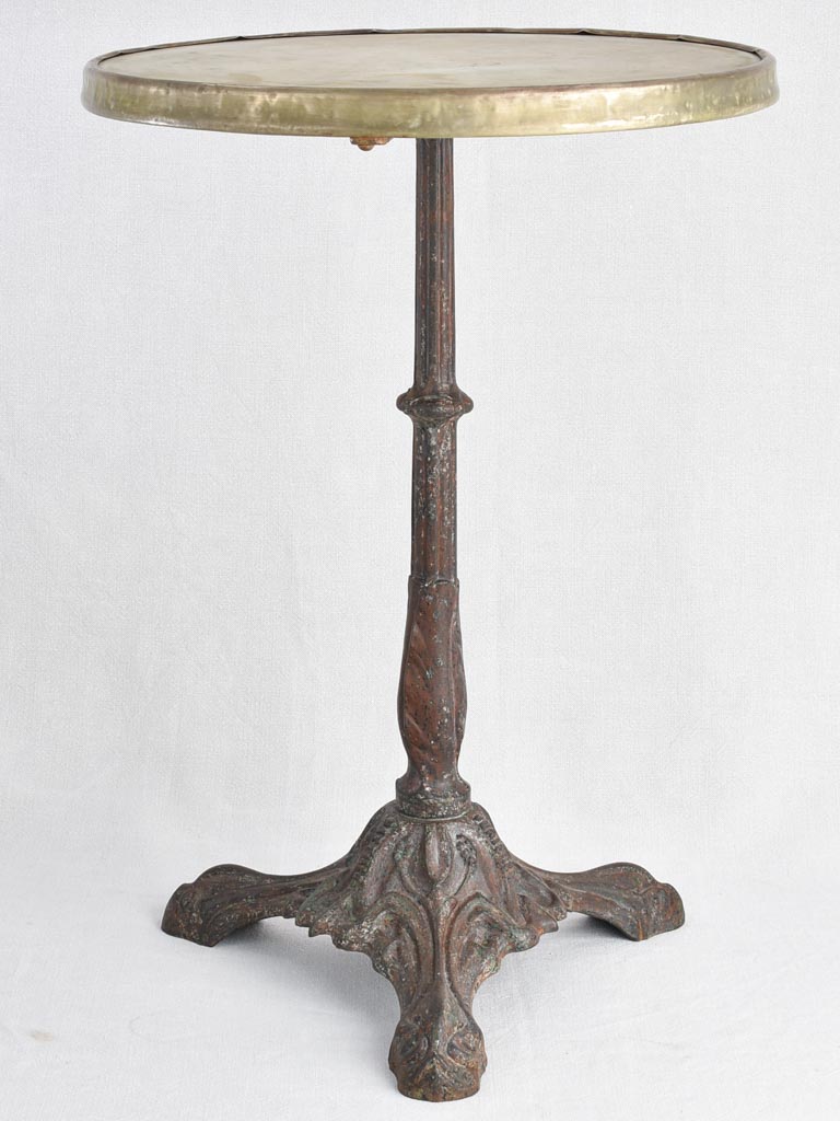 Art Nouveau bistro table with marble top