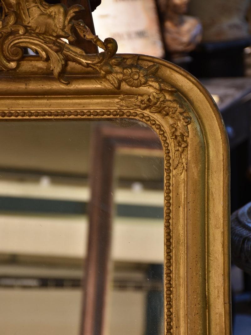 Mirror, gilt frame with crest, Louis Philippe