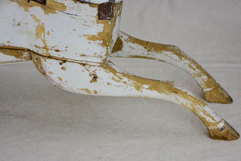 Napoleon III salvaged toy horse with white patina