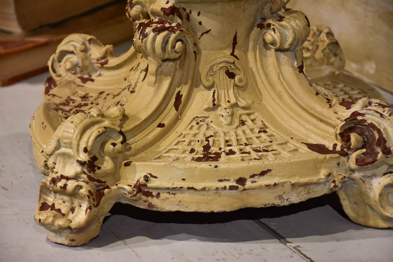 Pair of very large French cast iron candlesticks