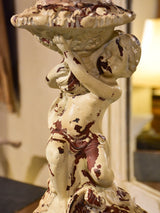 Pair of very large French cast iron candlesticks