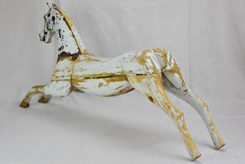 Napoleon III salvaged toy horse with white patina