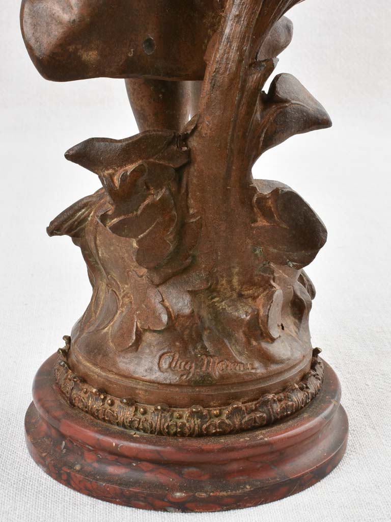 Napoleon III régule statue with oil lamp 34¾"