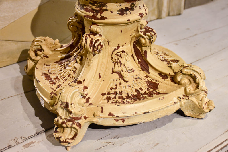 Pair of very large French cast iron candlesticks