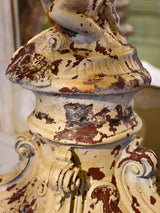 Pair of very large French cast iron candlesticks