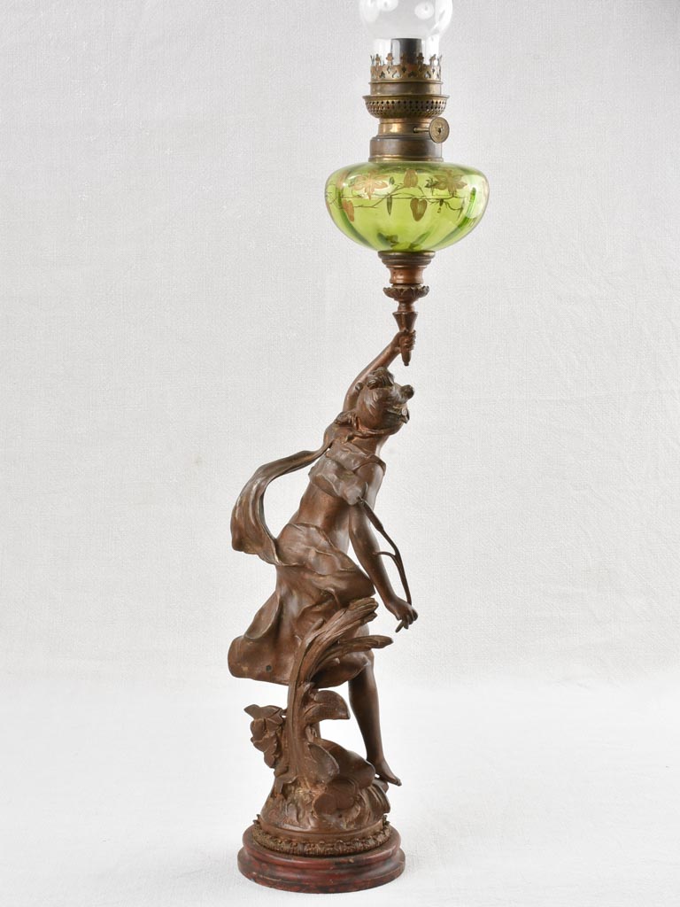 Napoleon III régule statue with oil lamp 34¾"