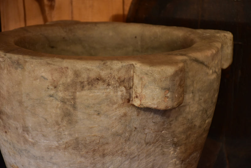 Very large antique marble mortar