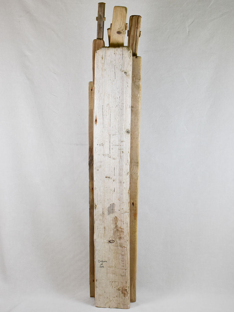 Large driftwood totem sculpture by JP Dreano - 7 characters 63"