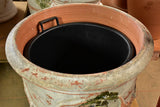 Black, handled interior pots for plantings