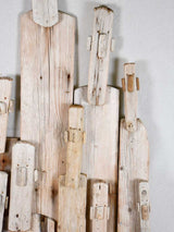 Driftwood totem sculpture by JP Dreano - 10 characters 55"