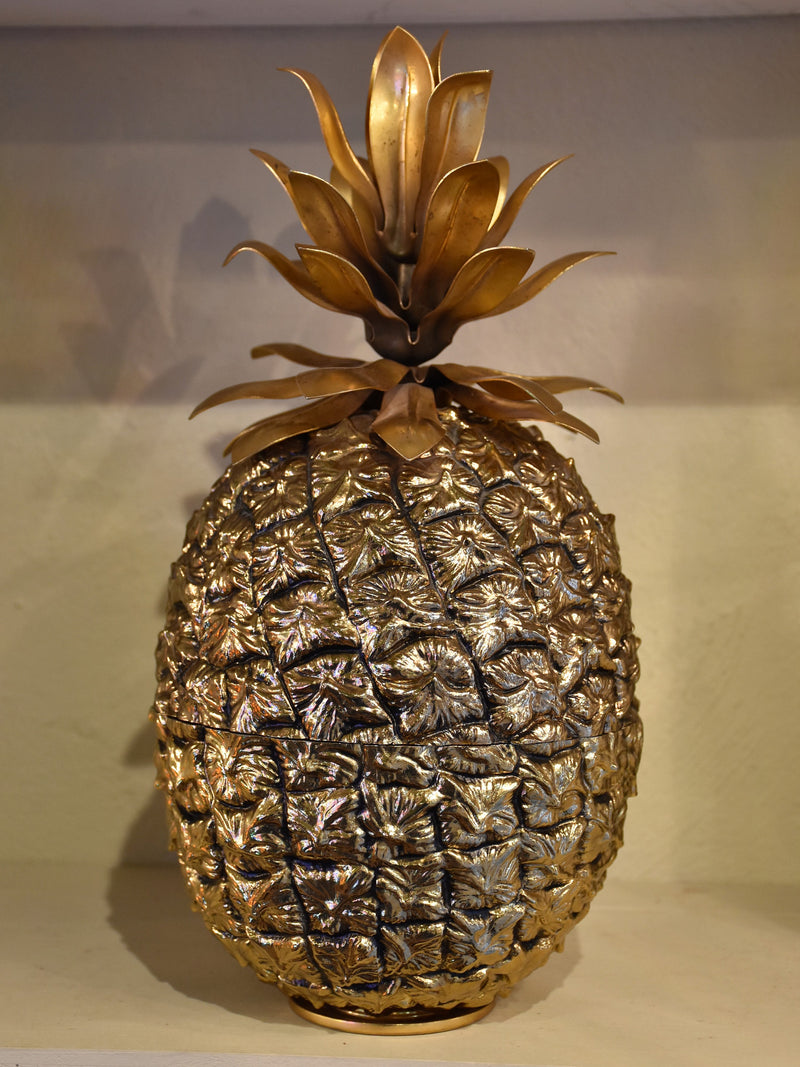 Vintage gold Michel Dartois pineapple ice-bucket