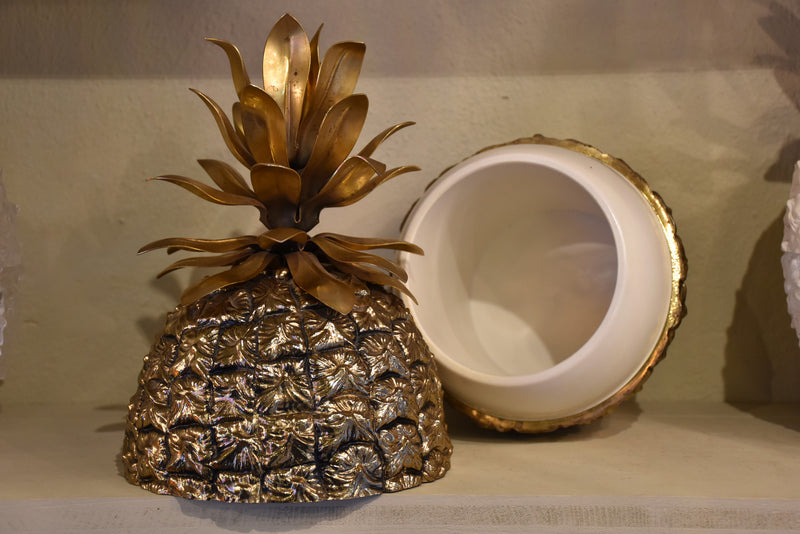 Vintage gold Michel Dartois pineapple ice-bucket