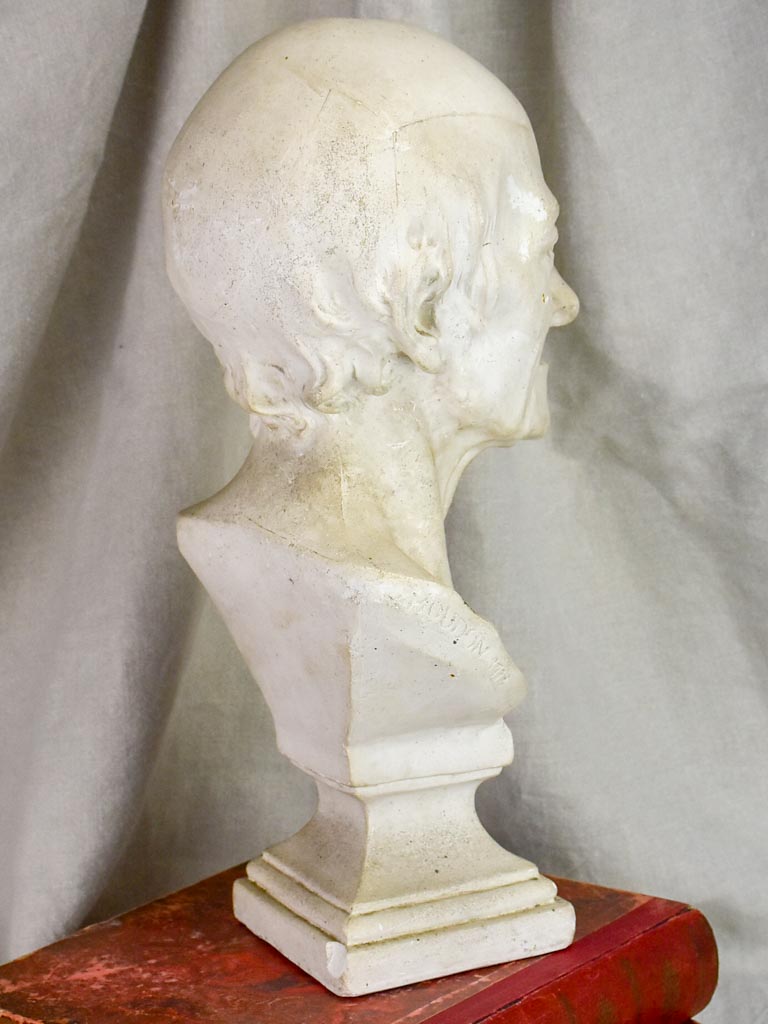 Early 20th Century French plaster bust of Voltaire