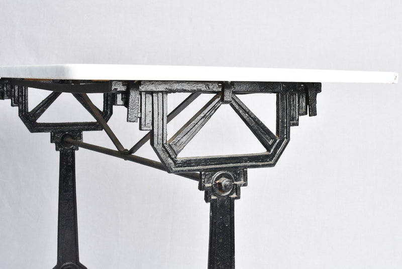 Art Deco rectangular bistro table, marble top