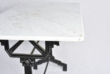 Art Deco rectangular bistro table, marble top