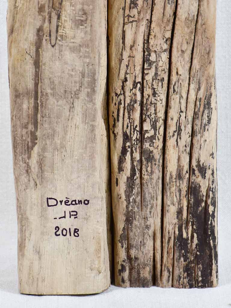 Driftwood totem sculpture by JP Dreano - 3 characters 25¼"