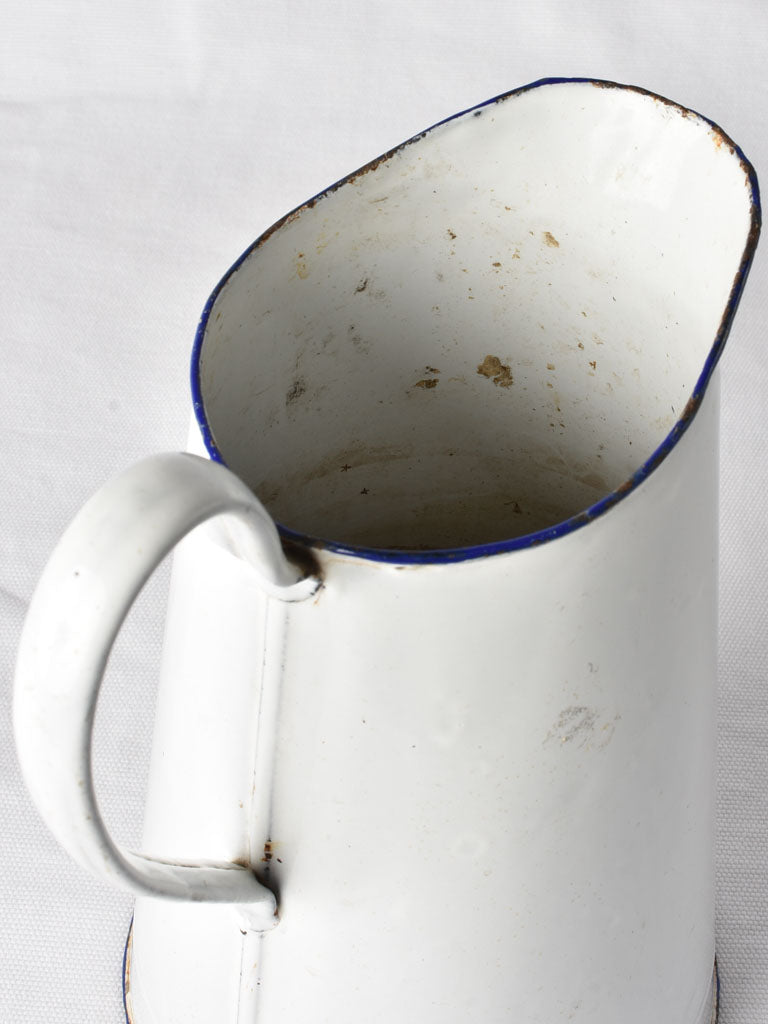 Antique French enamel pitcher