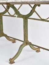Vintage French garden table with green cast iron base 49¼" x 28"
