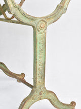 Vintage French garden table with green cast iron base 49¼" x 28"