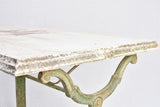 Vintage French garden table with green cast iron base 49¼" x 28"