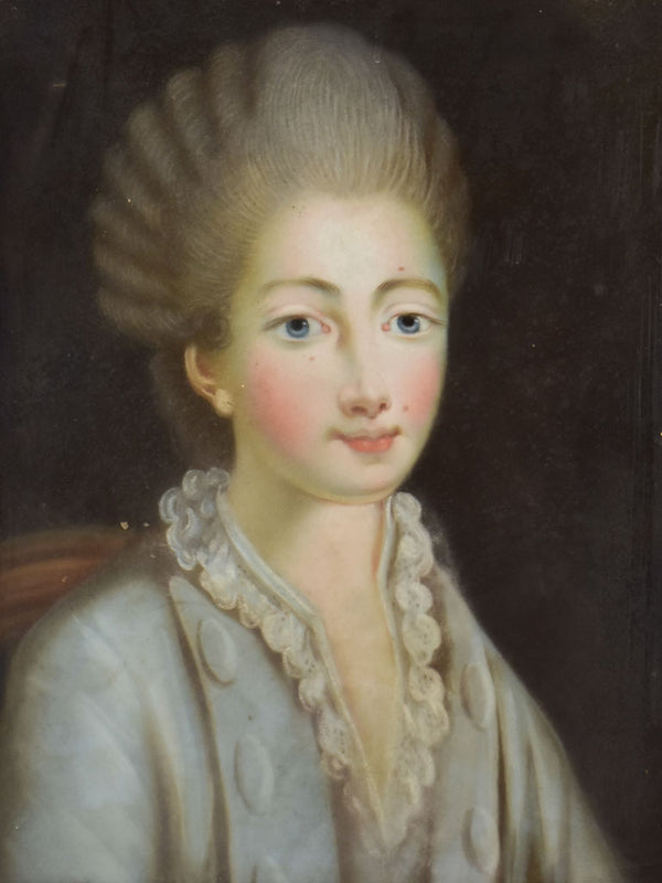 18th Century French portrait of a lady - pastel 15" x 18½"