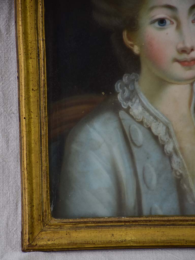18th Century French portrait of a lady - pastel 15" x 18½"