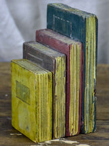 Petite wooden antique book art piece