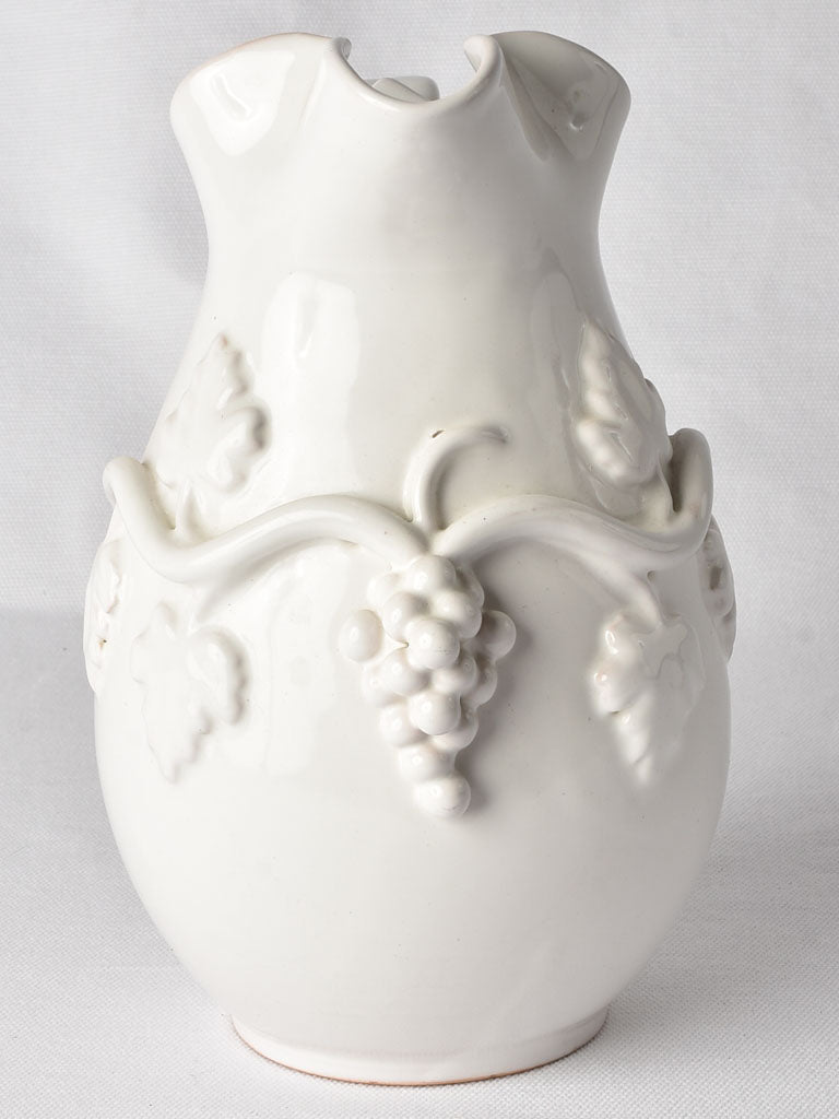 Classic French Tessier pitcher, grape motif