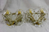 Small pair of Venetian mirrored wall sconces - 1940's 7½" x 11"
