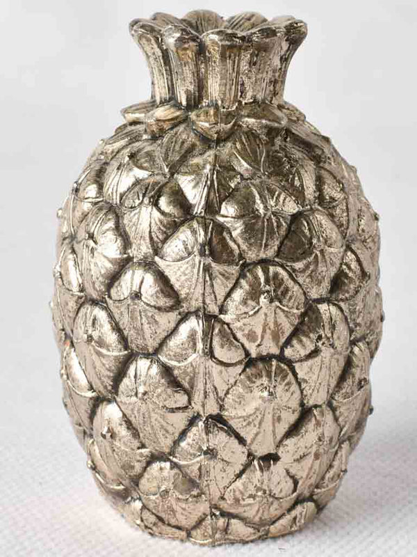 Miniature pineapple silver-plate salt shaker - 1970's 2¼"