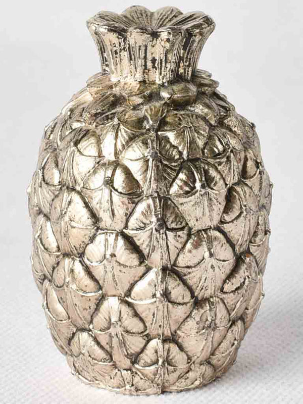 Miniature pineapple silver-plate salt shaker - 1970's 2¼"