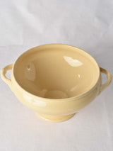 Antique French soup tureen with pinecone lid - yellow ware