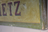 Large antique French wooden sign from a butcher's shop in Metz 21¾" x 97¾"