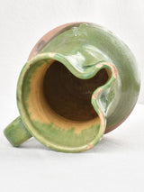 Antique French terracotta pitcher - green