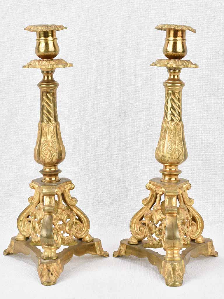 Candlesticks, 19th-century, bronze 12½" (pair)