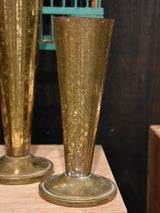 Set of three French florist vases with gold patina