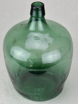 Vintage green glass demijohn wine bottle from La Rochelle 15"