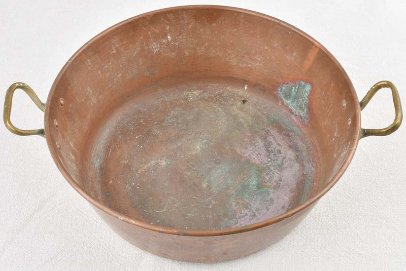 Vintage Handled Copper Basin Display