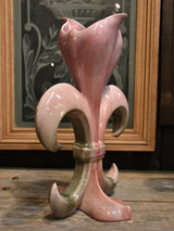19th century majolica fleur-de-lis ceramic vase