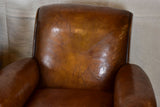 Pair of vintage French leather club chairs - 1960's
